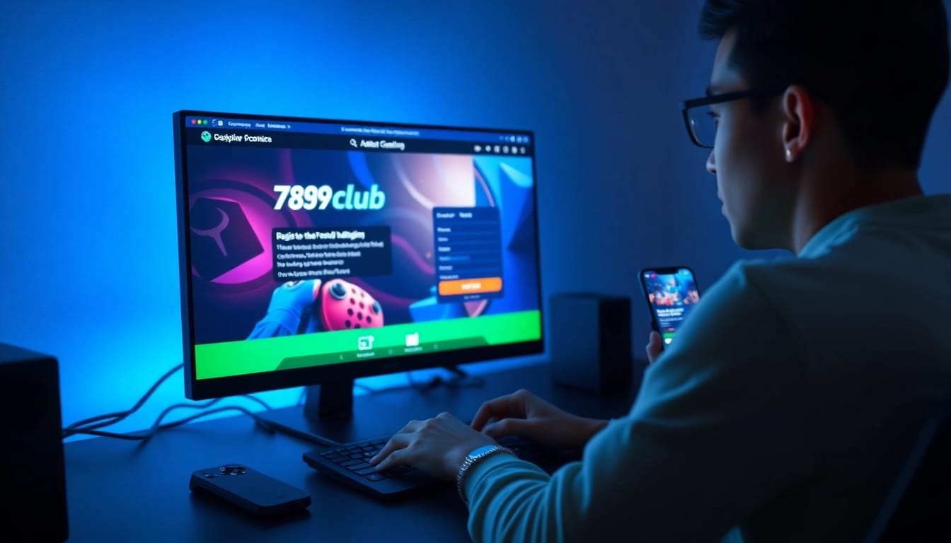 User engaging in the 789club registration process at https://part.ru.com/dang-ky-789club/ on a computer, showcasing a vibrant gaming interface.