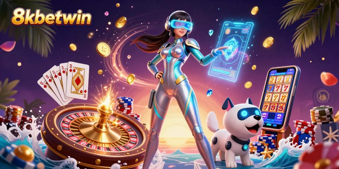 Engage with thrilling games at 8kbetwin's vibrant casino scene featuring dynamic gameplay visuals.