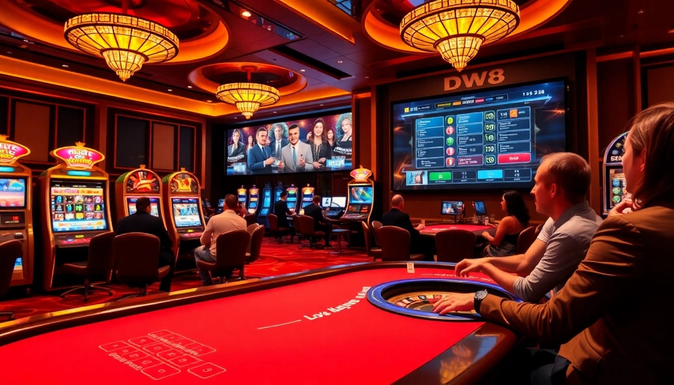 Experience the excitement at DW8's online casino, featuring vibrant games and professional dealers.