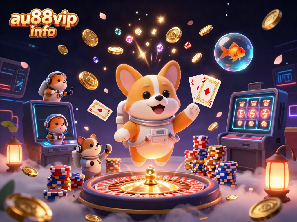Experience massive wins at au88vip info casino, where a 3D astronaut corgi revels in cosmic gaming fun.