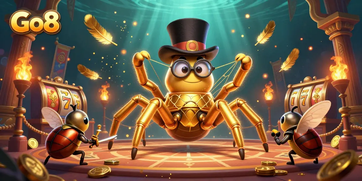 Engage in thrilling gameplay at Go8 with vibrant casino elements and animated characters.