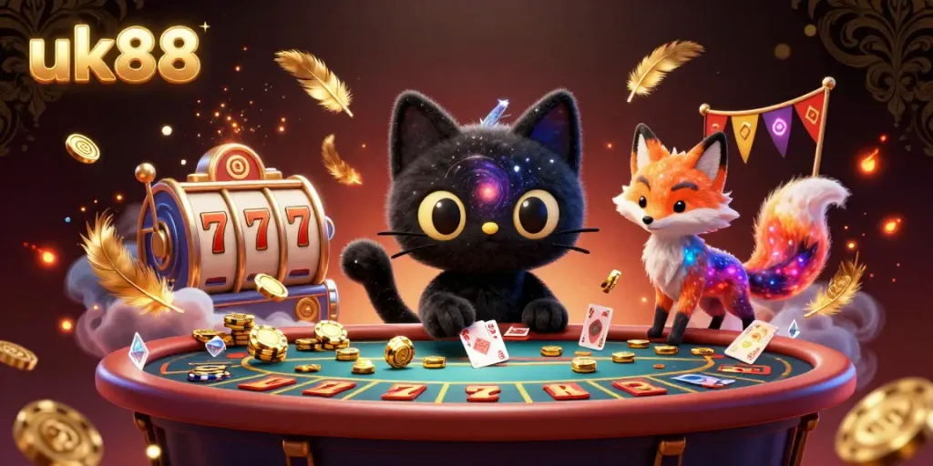 Experience thrilling slots and gaming at uk88 with vibrant cosmic elements and charming characters.
