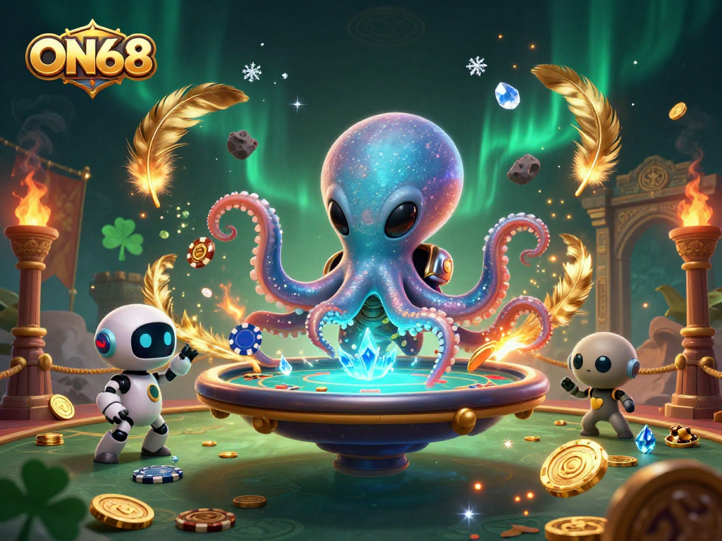 Experience exciting games at ON68's vibrant casino, featuring a thrilling alien twist with poker action.