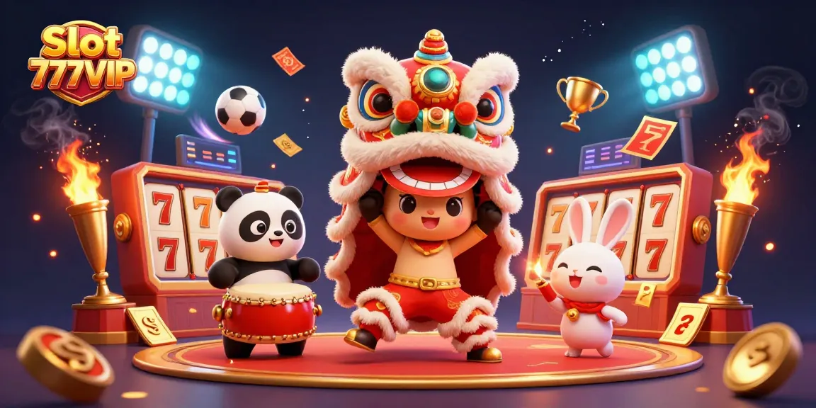 Engage in the excitement of Slot 777VIP with dynamic 3D illustrations featuring vibrant characters and thrilling jackpot elements.