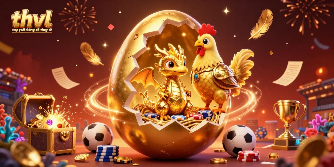 Experience thrilling sports betting at thvl trực tiếp bóng đá thay thế with dynamic 3D illustration filled with gold.