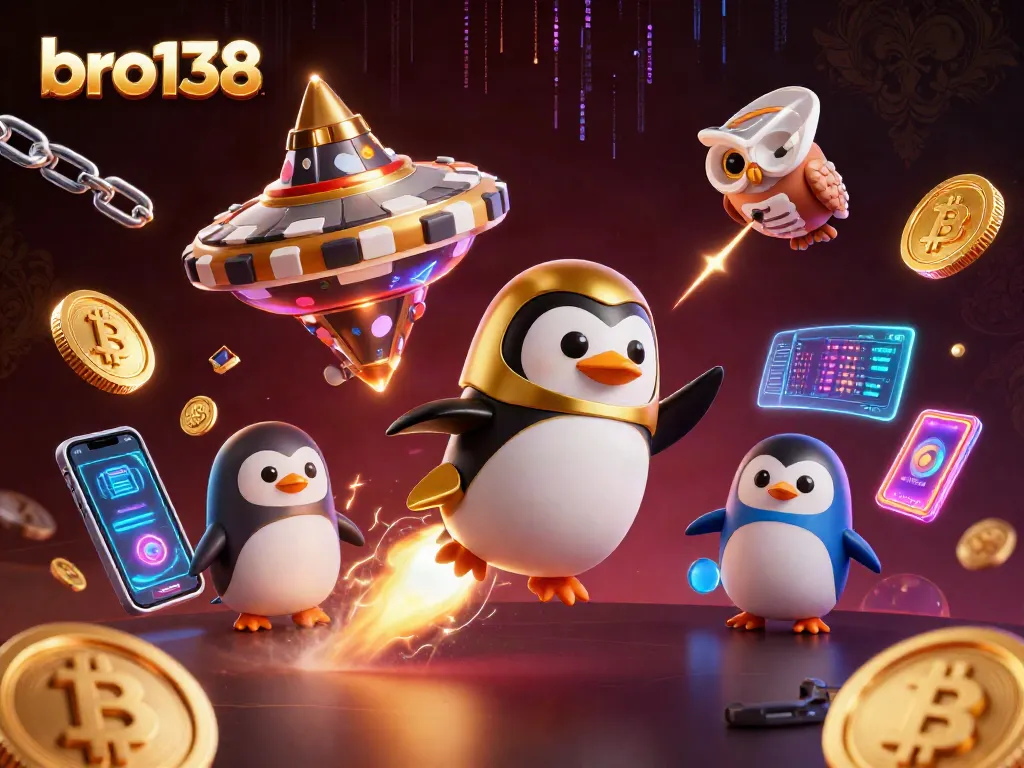 Experience exciting wins with bro138's unique online gaming adventure featuring vibrant 3D visuals and crypto elements.