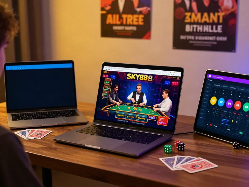 Engaging user experience on SKY88 online gaming platform with casino games and betting options.