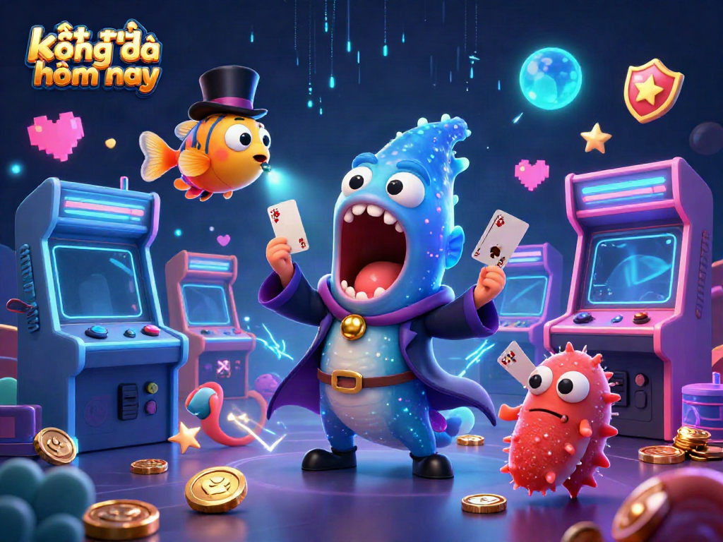 Experience the excitement of kết quả bóng đá hôm nay with a vibrant casino-themed underwater illustration featuring dynamic characters and elements.