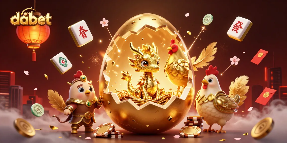 Engage in thrilling gameplay at dabet with a golden dragon nestled among poker chips and festive elements.