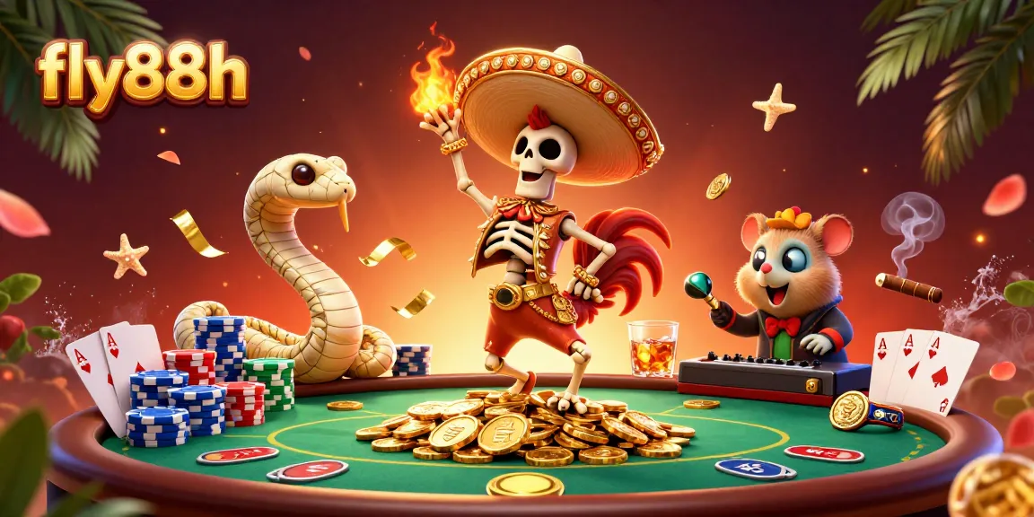 Experience the thrill of gaming at fly88h with vibrant characters and casino elements.