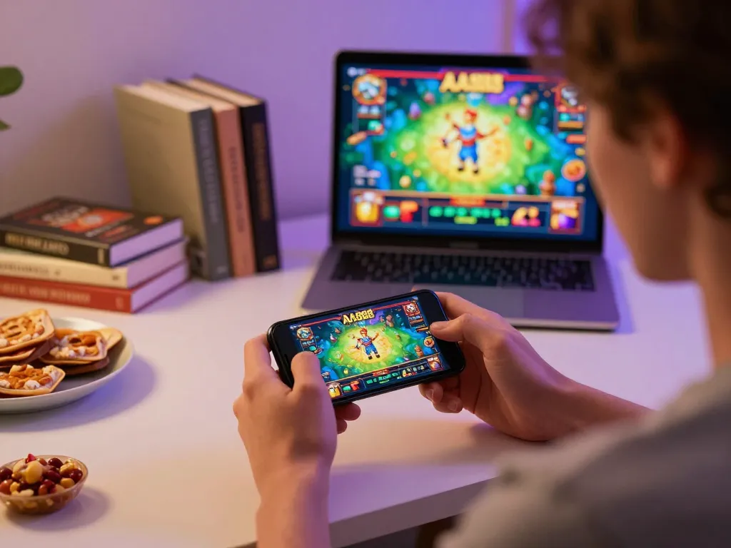 Players enjoying the AA888 casino app on their mobile devices, emphasizing exciting online gaming.
