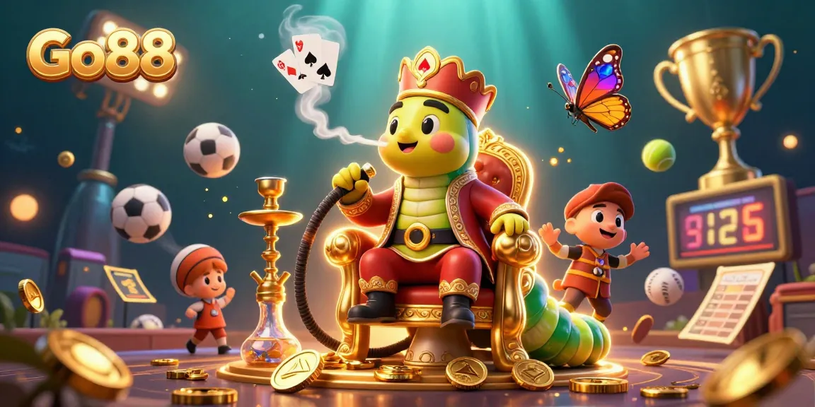Experience thrilling gameplay at Go88 with a vibrant 3D casino scene featuring dynamic sports elements.