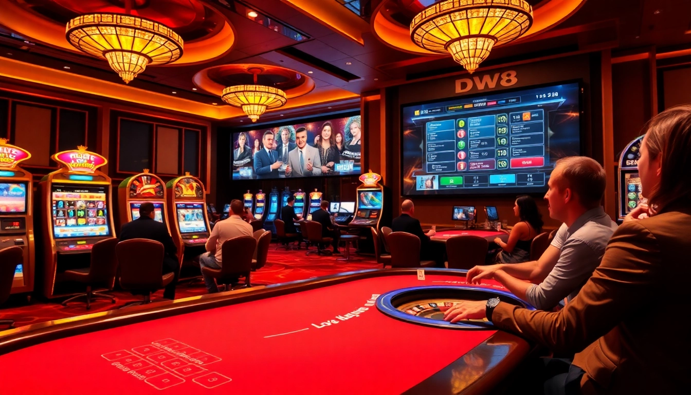 Experience the excitement at DW8's online casino, featuring vibrant games and professional dealers.