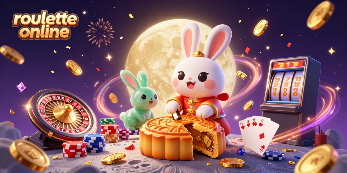 Experience roullete online with vibrant 3D characters and casino elements in a magical lunar setting.