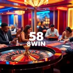 Experience the excitement of casino gaming at 58WIN with engaged players and vibrant roulette action.