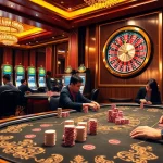 GG88 players enjoying a thrilling card game at an elegant casino table.