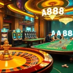 Sinta a emoção no luxuoso cassino da AA888, com máquinas caça-níqueis vibrantes e mesas de jogo animadas.
