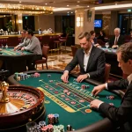Players engaging in thrilling roulette gameplay at C168 casino, showcasing vibrant chip action.