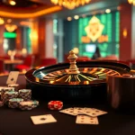 Experience thrilling gameplay at Keonhacai5 with an engaging casino setup featuring poker chips and cards.