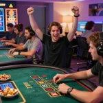 Engaging gaming experience on 887bet platform with players celebrating wins and strategizing.