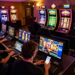 JJNN players engaging in dynamic online slots gameplay with vibrant interfaces.