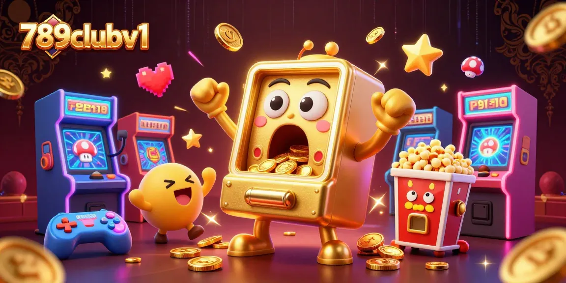 Engage with thrilling jackpots at 789clubv1's dynamic gaming scene featuring cheerful slot machines.