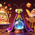 Experience the thrill of Da88 with vibrant slot machines and fortune tellers in a colorful casino setting.