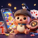 Win big with o8 as Nessie and friends show off lively casino games in a colorful, engaging scene.