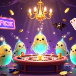 Experience the excitement of aw888 casino with glowing characters lighting up the action, surrounded by vibrant casino elements.