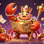 Engage with five88's vibrant gambling scene featuring a golden crab emperor among lively game elements.