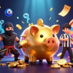 Engage in the excitement of 456bd with vibrant scenes featuring gold coins, a sumo wrestler, and lottery elements.