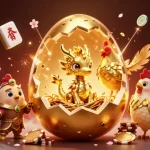Engage in thrilling gameplay at dabet with a golden dragon nestled among poker chips and festive elements.