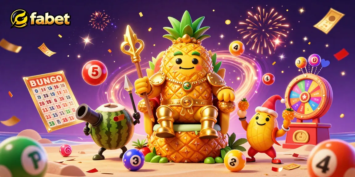 Experience thrilling gameplay with fabet's colorful lottery elements amid a vibrant beach casino scene.