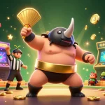 Use oxbet for advanced betting strategies in a vibrant 3D casino gaming scene.