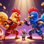 Experience thrilling gaming action with 8xbet’s dynamic rooster standoff, winnings flow and excitement builds!