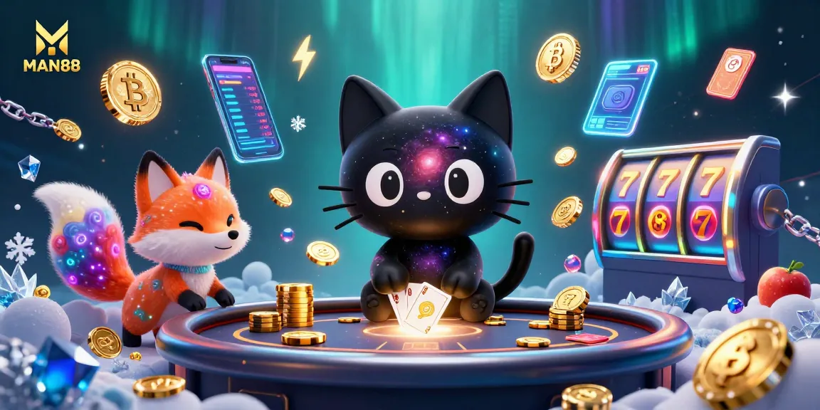 Engage with MAN88 in a vibrant cosmic casino with dynamic gaming elements and captivating designs.