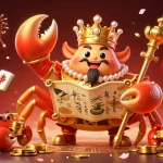 Experience thrilling gameplay with MAN88 as a golden crab emperor leads a vibrant casino celebration.