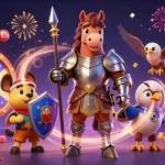 Experience thrilling gameplay at LV88 with an adventurous knight and vibrant casino elements.